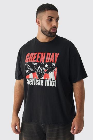 Plus Oversized Green Day Band License Graphic T-Shirt black