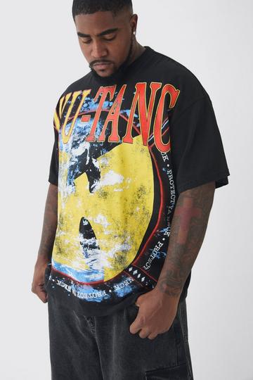 Plus Oversized Wu-Tang Large Scale License Print T-Shirt black