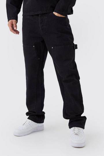 Zwarte Carpenter Jeans Met Rechte Pijpen true black