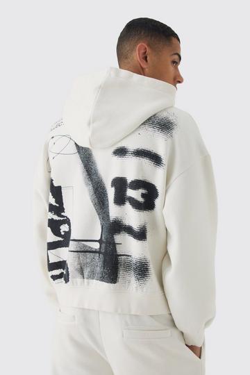 Grey Oversized Boxy Spray Wash Expedition Zip Through Hoodie