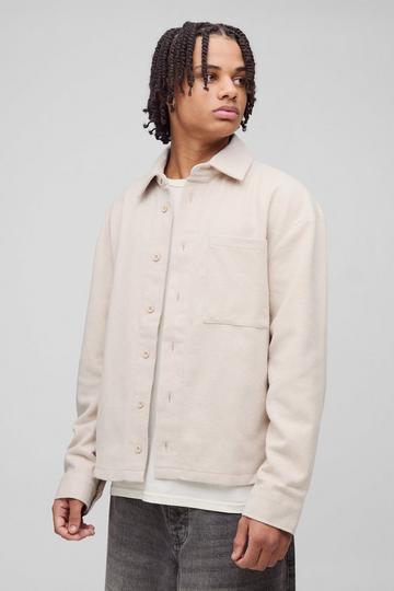 Lightweight Oversized Brushed Overshirt stone