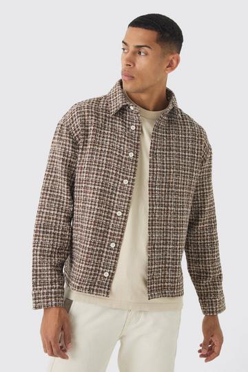 Regular Fit Boucle Overshirt chocolate