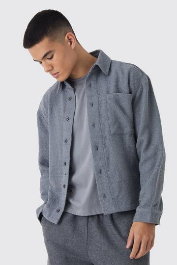 Regular Fit Boucle Overshirt charcoal