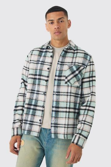 Sage Green Regular Fit Checked Shirt