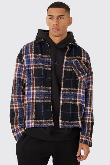 Oversized Fit Brushed Check Overshirt multi