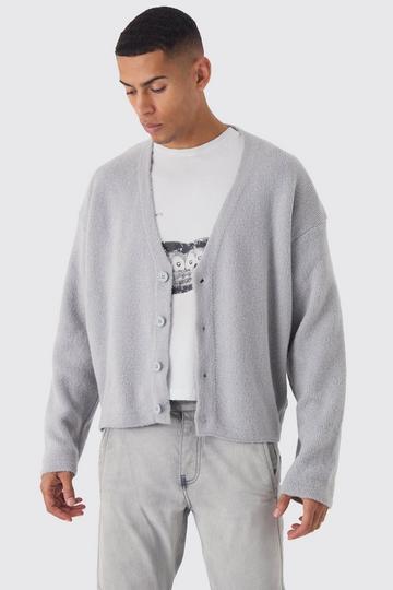 Cardigan oversize en maille light grey