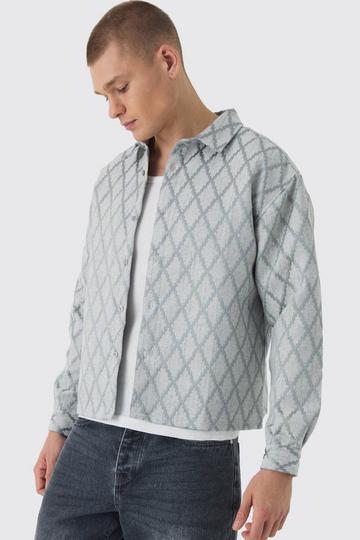 Oversized Jacquard Overhemd dark grey