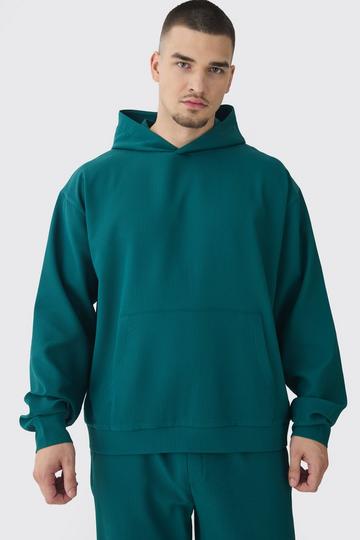 Tall Pleated Oversized Boxy Hoodie forest