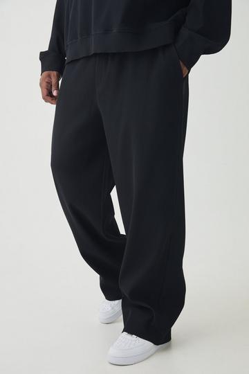 Plus Pleated Tapered Trousers black