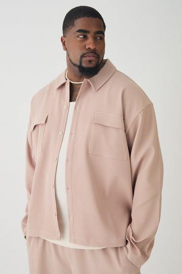 Plus Pleated Cargo Overshirt taupe