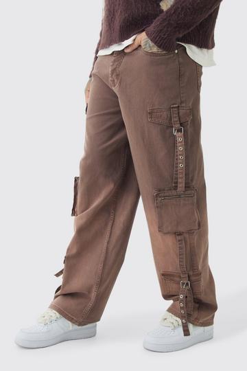 Tall Ombre Effect Relaxed Fit Cargo Trousers chocolate