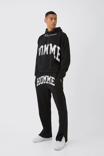 Oversized Boxy Homme Trainingspak Met Split black