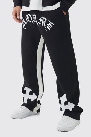 Baggy Gothic Homme Joggingbroek Met Gekruiste Gusset black