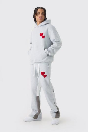 Regular Limited Heart Gusset Hooded Tracksuit grey