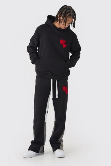 Regular Limited Heart Gusset Hooded Tracksuit black