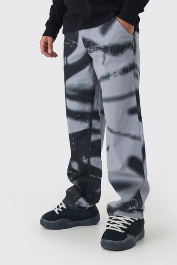 Baggy Keperstof Graffiti Broek Met Taille En Print black