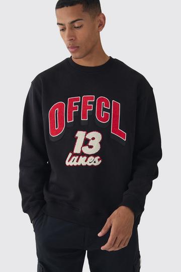 Oversized Varsity Applique OFCL Sweatshirt black