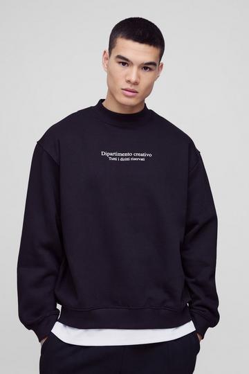 Black 330GSM Oversized Extended Neck Sweatshirt