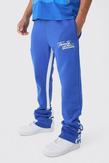 Slim Stacked Flare Star Print Gusset Jogger cobalt