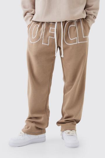 Relaxed Fit OFCL Applique Jogger taupe