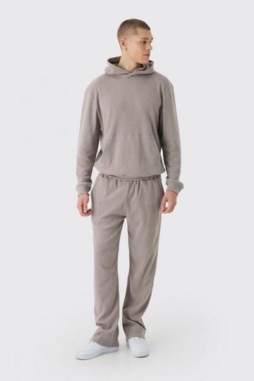 Brushed Ottoman Hoodie Tracksuit taupe