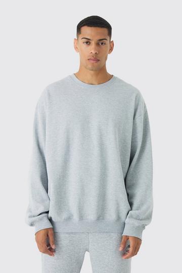 Oversized Extended Neck Basic Sweatshirt grey marl