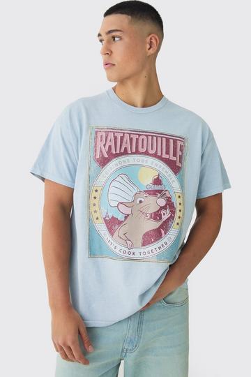 Oversized Disney Ratatouille Wash License Print T-Shirt blue