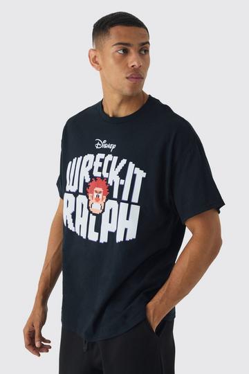 Black Oversized Disney Wreck It Ralph License Print T-Shirt