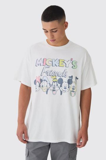 Oversized Mickey Mouse and Friends License Print T-Shirt white