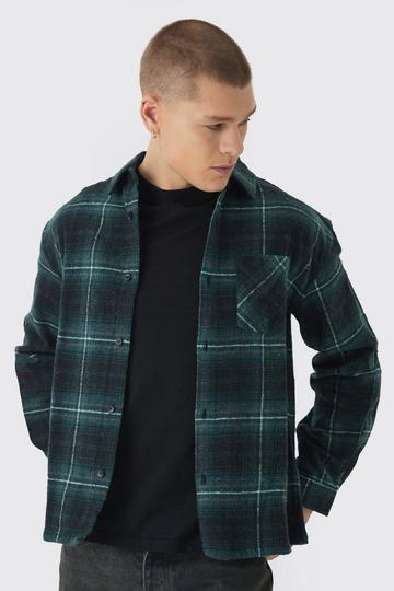 Oversized Long Sleeve Check Shirt black