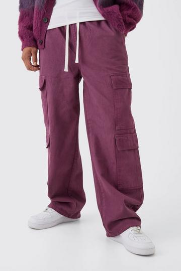 Pantalon cargo baggy multiples purple