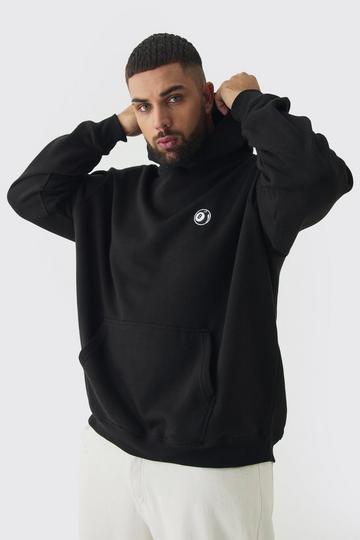 Plus Geborduurde 8 Ballen Hoodie black