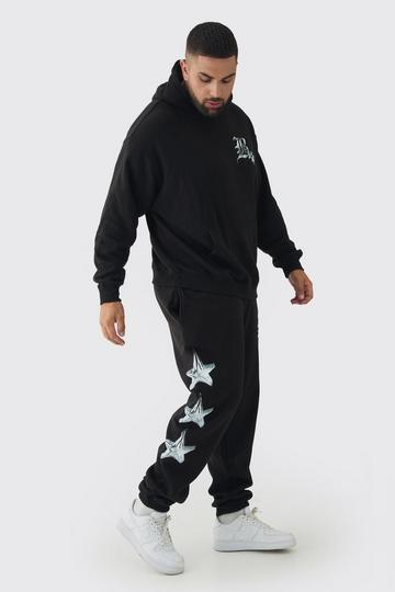 Plus Metallic Y2K Graphic Tracksuit black