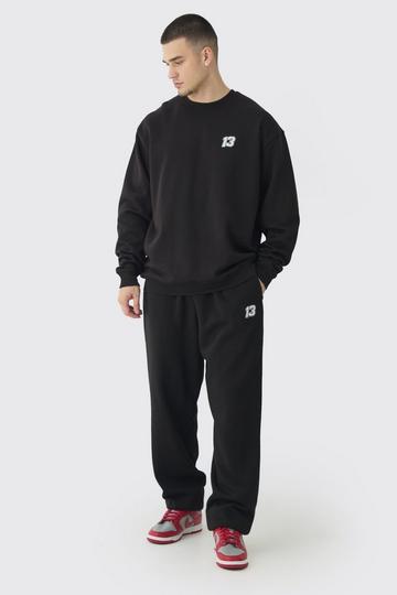 Tall 13 Embroidered Sweat Tracksuit black