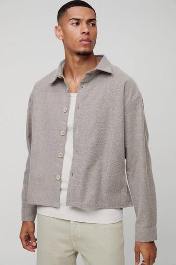 Oversized Brushed Twill Overshirt taupe