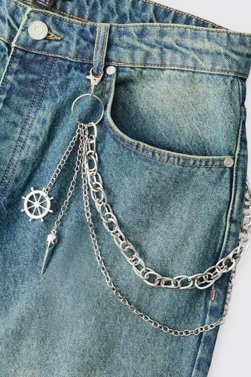 Zilveren Dubbele Ketting Jeans silver