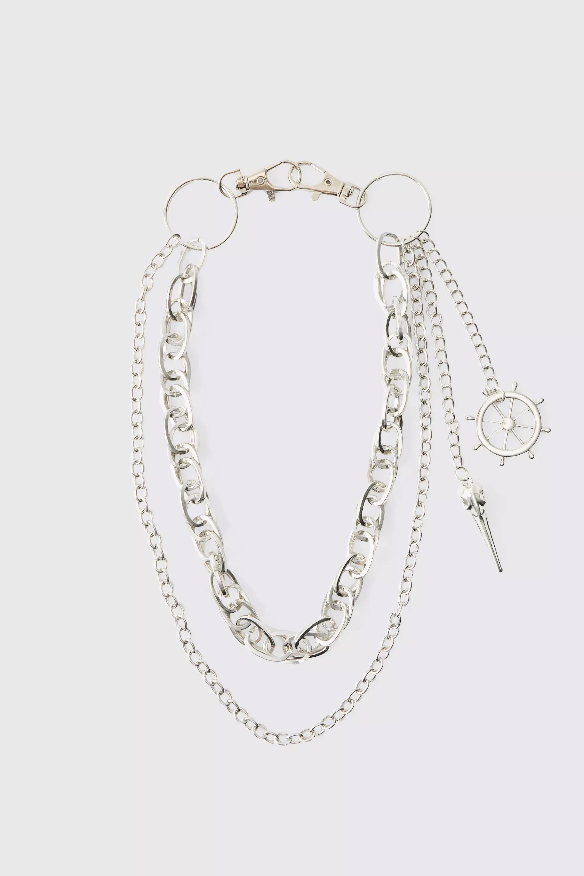 Compass Layered Jean Chain In Silver alternative image