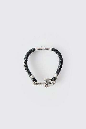 Black Cross Rope Bracelet