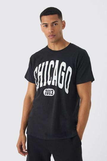 Regular Fit Chicago Varsity Graphic T-Shirt black