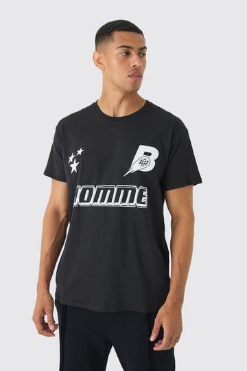 Regular Fit Homme Star Graphic T-Shirt black