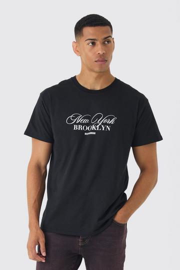 Regular Fit New York Script Graphic T-Shirt black