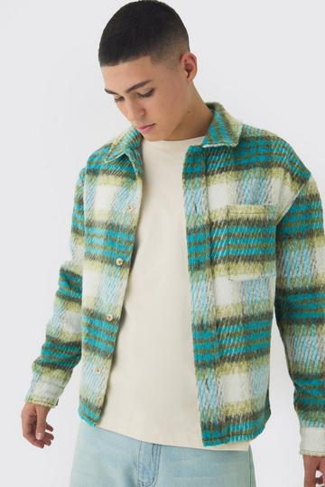 Brushed Check Overshirt green