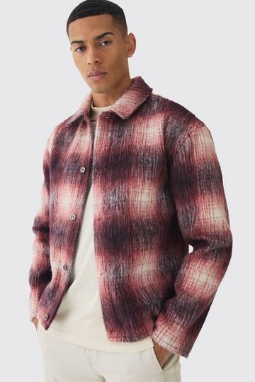 Red Brushed Check Overshirt