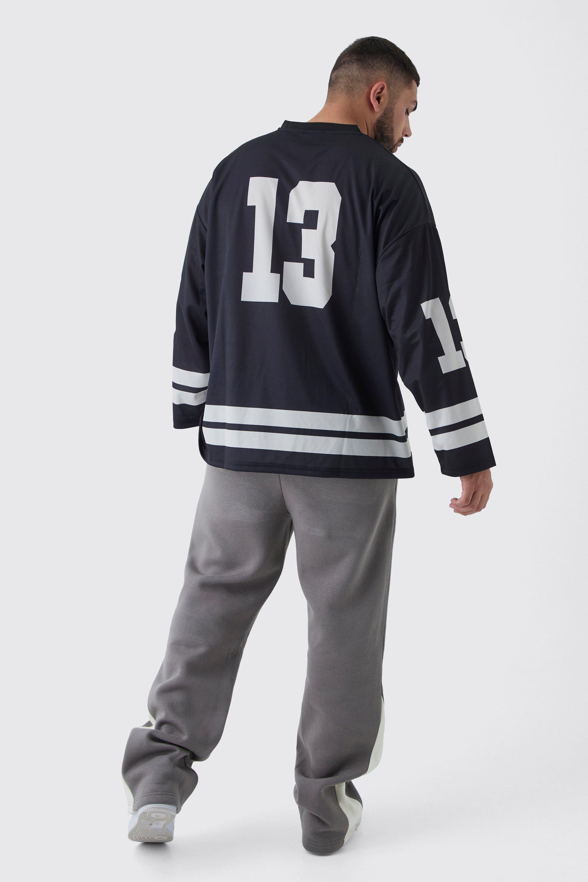 Plus Official 13 Oversized Hockey T-Shirt In Black
