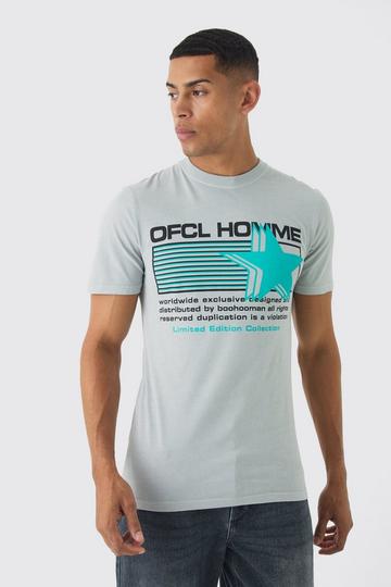 Ofcl Muscle Fit Sterren T-Shirt grey