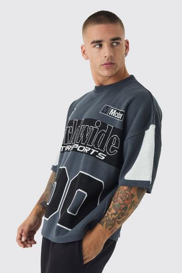 Oversized Moto 100 Knitted T-Shirt black