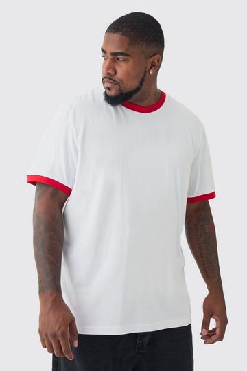 White Plus Ringer Neck T-Shirt