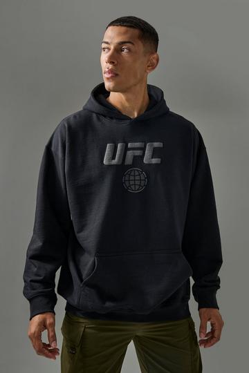 Active Oversized UFC Puff Print License Hoodie black