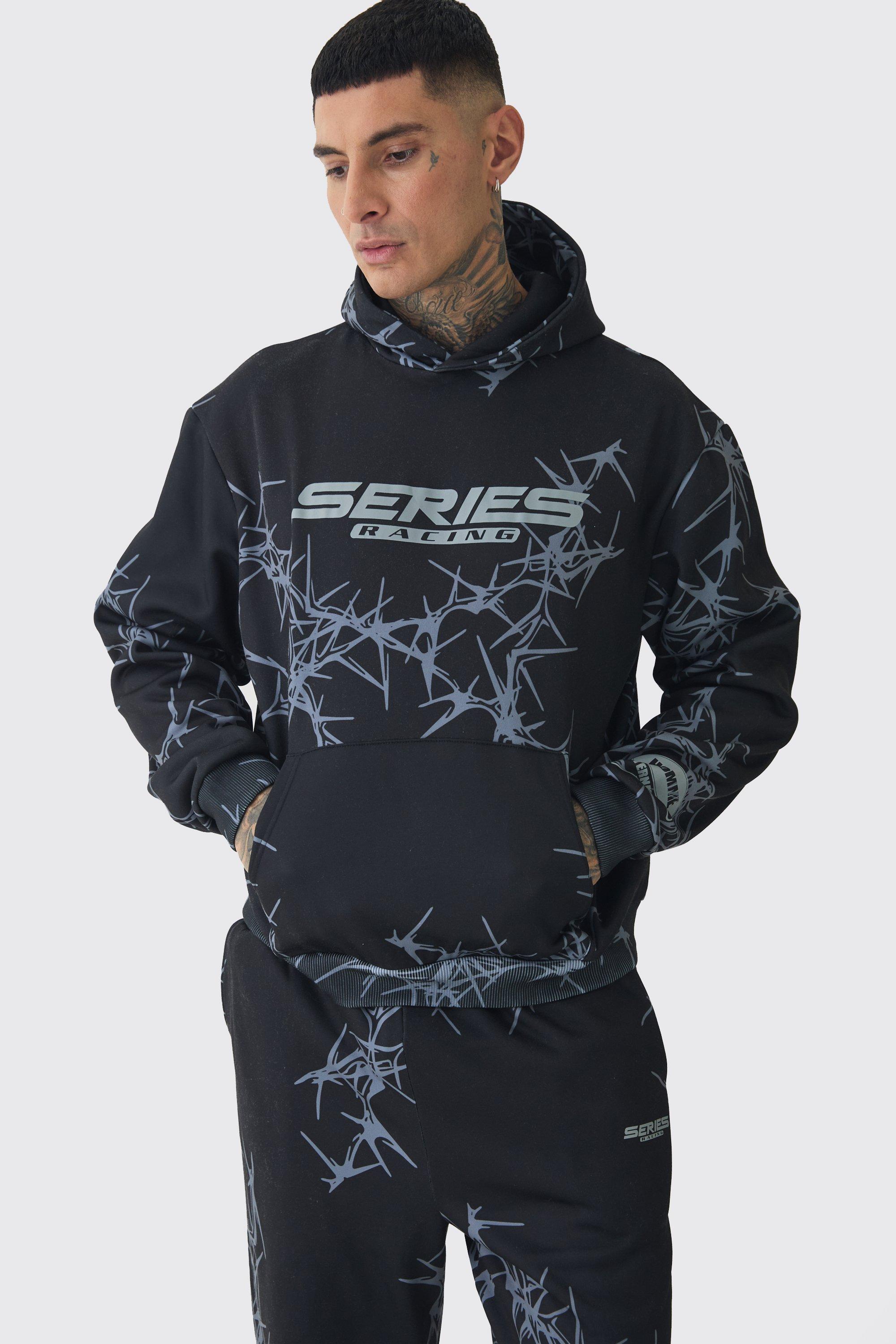 Tall Oversized Boxy All Over Print Hoodie