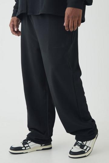 Plus Geo Textured Straight Fit Trouser in Black black